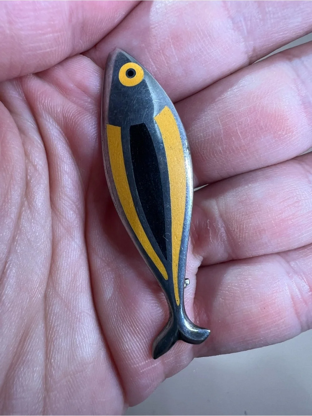 Vintage Sterling Erik Magnussen 1950s Enamel Fish Brooch